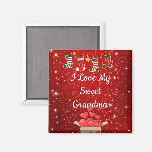 Weihnachten, süße Oma Magnet (Vorderseite/Rückseite)