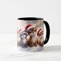 Weihnachten Süße Tiere Feiertag