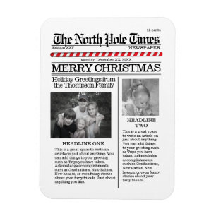 Weihnachten Süße Verspielte Nordpol-Zeitung Magnet