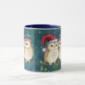 Weihnachten süße weise Eule Wildtier Santas Hut Mü Tasse (Zentrum)