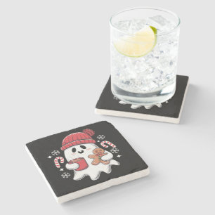 Weihnachten Süßer Geist Eisgekühlter Kaffee Retro Steinuntersetzer