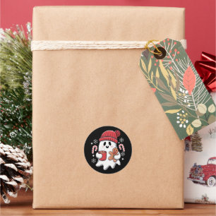 Weihnachten Süßer Geist Eiskaffee Retro Xmas Kaffe Runder Aufkleber