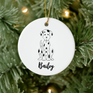 Weihnachten Süßer Hund Dalmatiner Feiertag Keramik Ornament