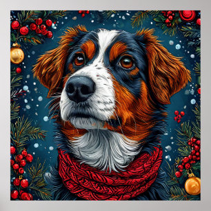 🎅 Weihnachten Süßer Hund Festlich Winter Feiertag Poster
