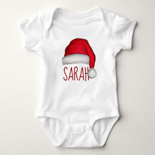 Weihnachten Süßer Weihnachtsmann Rot Whimsical Lus Baby Strampler