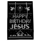 Weihnachten Sweater Religiöses Glück Geburtstag Je Mittlere Geschenktüte (Rückseite)