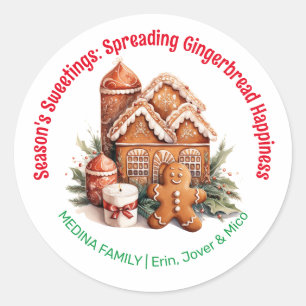Weihnachten: Sweetings Gingerbread Weihnachten Runder Aufkleber
