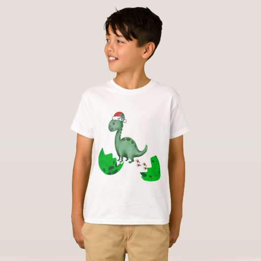 Weihnachten T-Rex Dinosaurier Kinder Weihnachten T-Shirt (Vorne ganz)