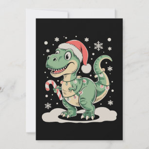 Weihnachten T Rex Dinosaurier Xmas Santa Hut Feier