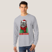 Weihnachten T - Shirt, Maybelle the Gray Tabby T-Shirt (Vorne ganz)