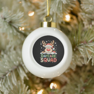 Weihnachten Tagesmutter Rentier Santa Hut Team Xma Keramik Kugel-Ornament
