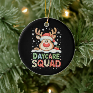 Weihnachten Tagesmutter Rentier Santa Hut Team Xma Keramik Ornament