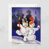 Weihnachten Tanzen Snowmen mit Kerzen (Vorne/Hinten)