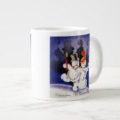 Weihnachten Tanzen Snowmen mit Kerzen Jumbo-Tasse (Vorderseite Rechts)