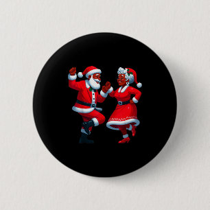 Weihnachten Tanzender Schwarzer Afroamerikanischer Button