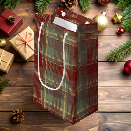 Weihnachten Tartan Brick Red Green ID1141A Kleine Geschenktüte