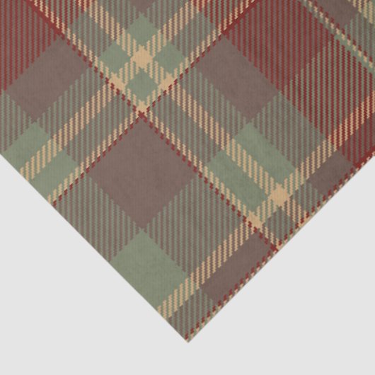 Weihnachten Tartan Brick Red Green ID1141A Seidenpapier (Detail)
