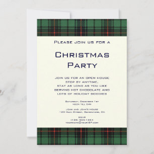 Weihnachten, Tartan, Davidson Modernes Muster Einladung