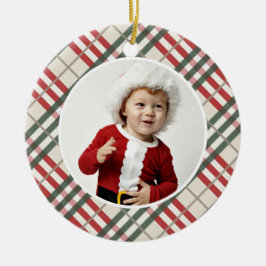Weihnachten Tartan Foto Weihnachtsfeiertage Jahr Keramik Ornament
