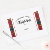 Weihnachten Tartan Kariert Familienname Geschenk Rechteckiger Aufkleber (Umschlag)