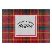 Weihnachten Tartan Kariert Familienname Schneidebrett (Vorderseite)