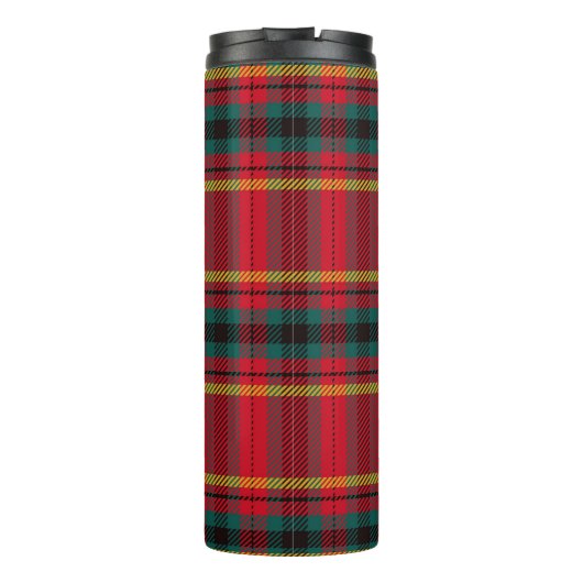 Weihnachten Tartan Kariert Familienname Thermosbecher (Rückseite)
