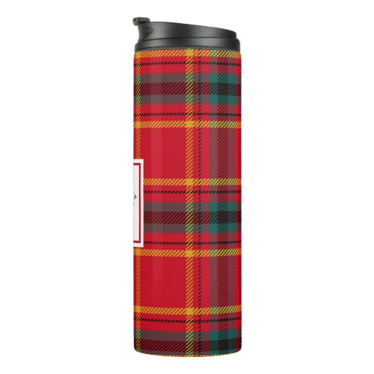 Weihnachten Tartan Kariert Familienname Thermosbecher (Nach rechts gedreht)