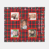 Weihnachten, Tartan Kariert, Schneeflocken, Fotos  Fleecedecke (Vorderseite (Horizontal))