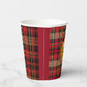 Weihnachten Tartan Kariertes Foto Pappbecher (Rechts)