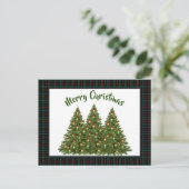 Weihnachten Tartan mit Urlaubskarte Postkarte (Stehend Vorderseite)