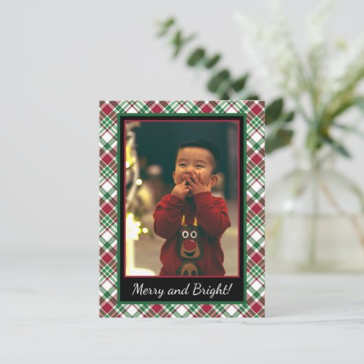 Weihnachten Tartan oder Kariertes Merry & Bright F (Stehend Vorderseite)