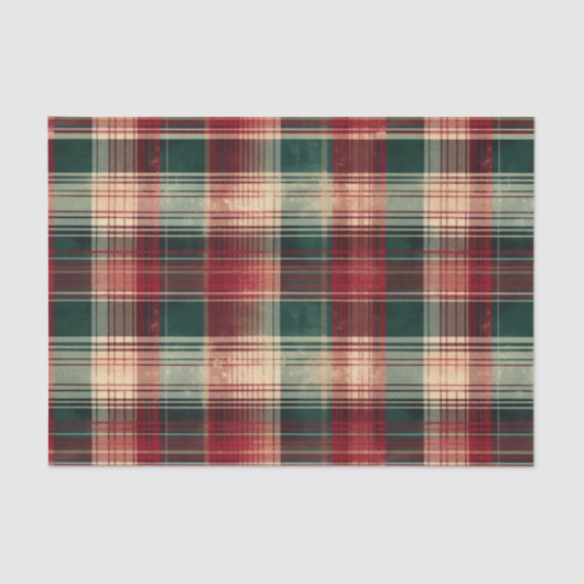 Weihnachten Tartan und Bäume nahtlos Seidenpapier (Vorderseite)