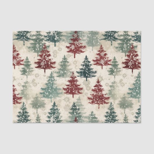 Weihnachten Tartan und Bäume nahtlos Seidenpapier (Vorderseite)