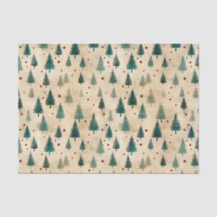 Weihnachten Tartan und Bäume nahtlos Seidenpapier