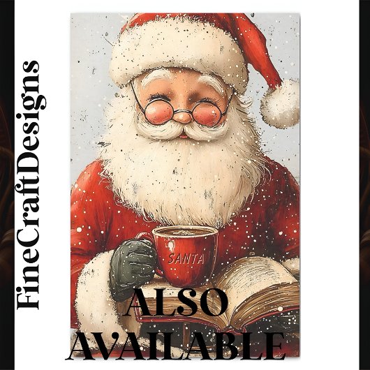 Weihnachten, Tasse, Buch, Custom AZ1 Decoupage Seidenpapier