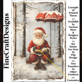 Weihnachten, Tasse, Buch, Custom AZ1 Decoupage Seidenpapier