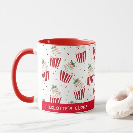 Weihnachten Tasse Cupcake (Mit Donut)