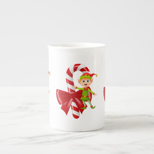 Weihnachten Tasse, Elf, frohe Weihnachten Porzellantasse (Vorderseite)