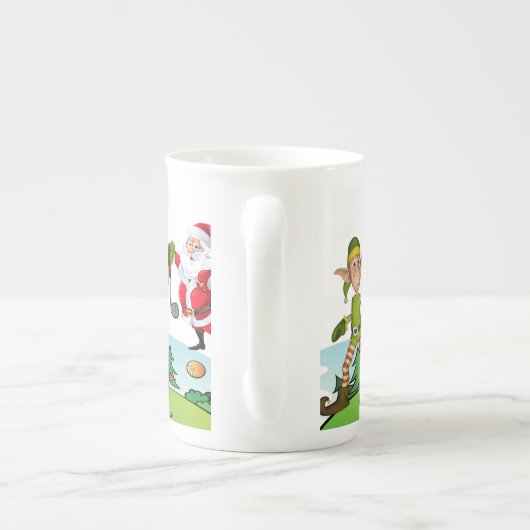 Weihnachten Tasse, Elf, frohe Weihnachten Porzellantasse (Rückseite)