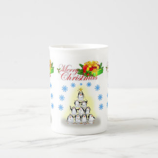 Weihnachten Tasse, Frohe Weihnachten, Pinguin Porzellantasse