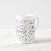 Weihnachten Tasse, frohe Weihnachten Porzellantasse (Vorderseite Rechts)