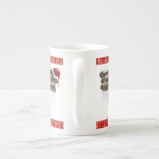 Weihnachten Tasse, frohe Weihnachten Porzellantasse (Rückseite)