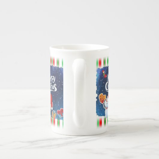 Weihnachten Tasse, frohe Weihnachten Porzellantasse (Rückseite)