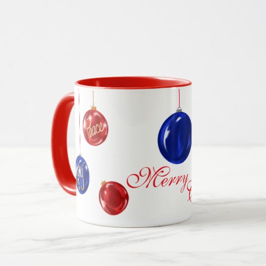 Weihnachten - Tasse für Frieden und Freude (Vorderseite Links)