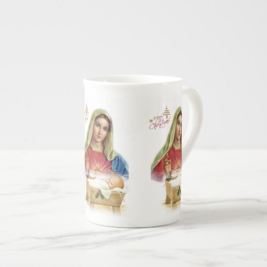 Weihnachten Tasse, Jesus Christus, frohe Weihnacht Porzellantasse (Vorderseite Rechts)