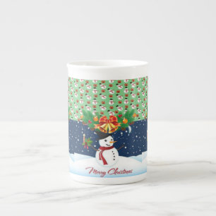 Weihnachten Tasse, Schneemann, Frohe Weihnachten Porzellantasse
