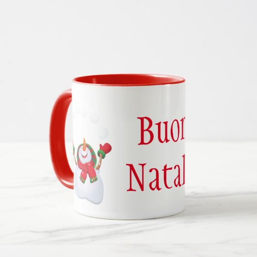 Weihnachten Tasse-Snowman-Buon Natale/Frohe Weihna Tasse (Vorderseite Links)