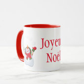 Weihnachten Tasse-Snowman-Joyeux Weihnachten/Frohe Tasse (Vorderseite Links)
