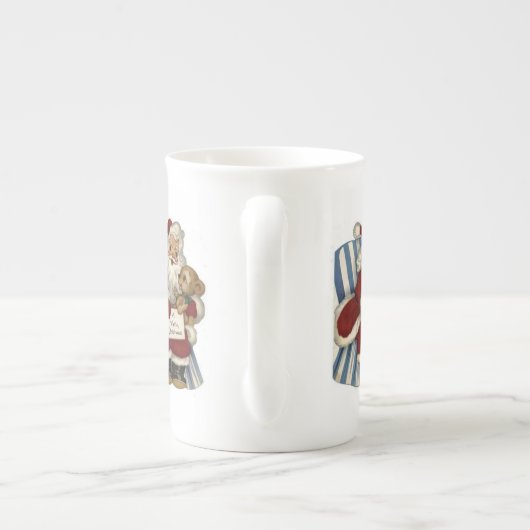 Weihnachten Tasse, Vintager Weihnachtsmann Porzellantasse (Rückseite)