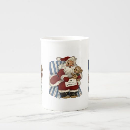 Weihnachten Tasse, Vintager Weihnachtsmann Porzellantasse (Vorderseite)